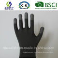 13G Gary Nylon Liner con guantes blancos de seguridad de recubrimiento de la punta del dedo de la PU (SL-PU205G)